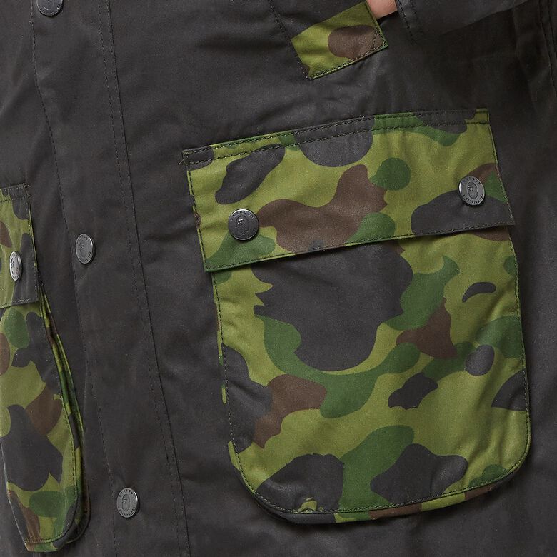 A Bathing Ape Barbour x Bape 1st Camo Bedale Jacket black