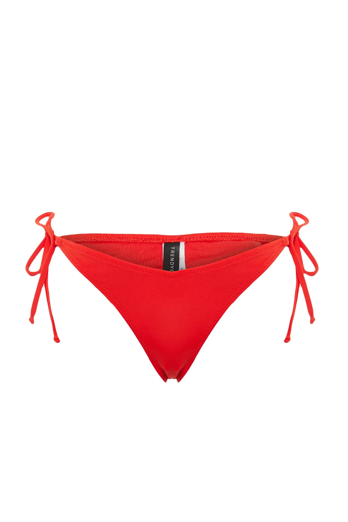 Trendyol Collection  Rote Bikinihose mit V-Ausschnitt und hohem Beinausschnitt TBESS23BA00007