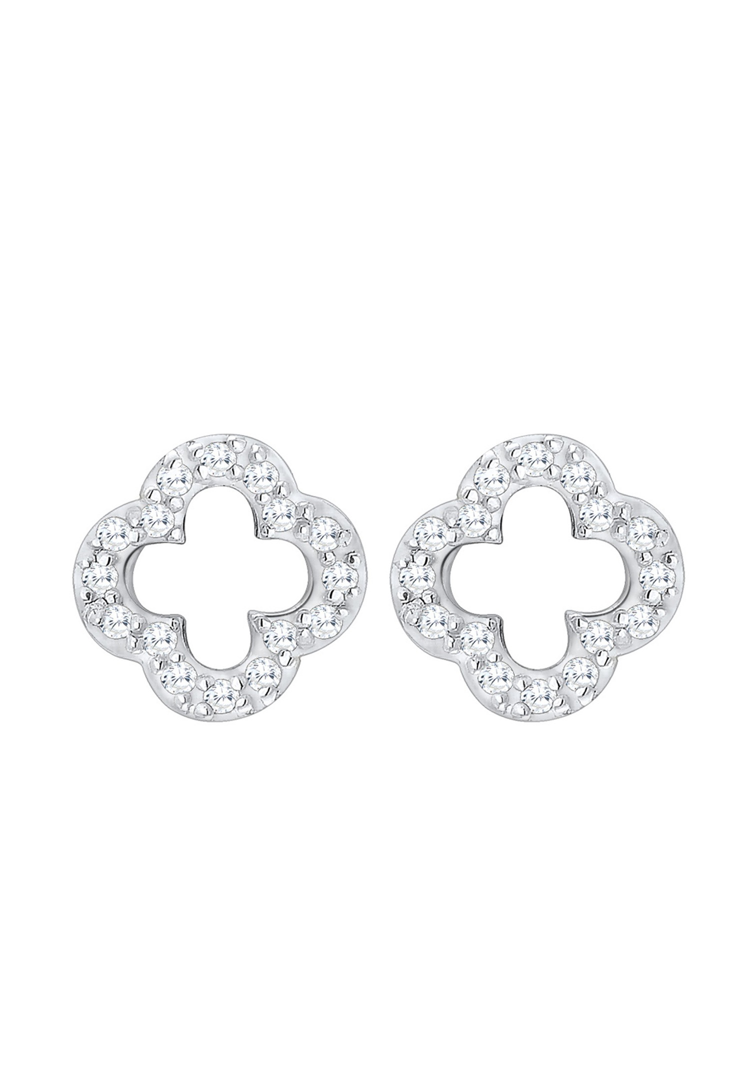 Ženske naušnice Elli Lucky Clover s cirkonom od 925 sterling srebra