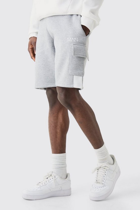 Man Colorblock Camouflage Slim-Fit mittellange Shorts