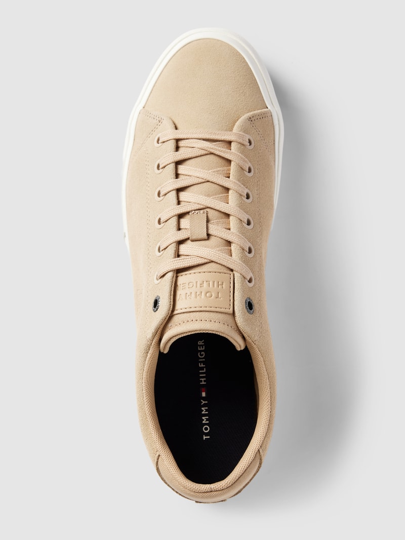 Sneaker aus Leder mit Label-Details Modell 'VULC STREET' in beige