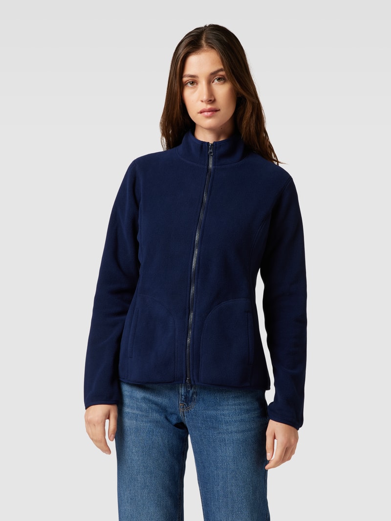 Fleecejacke mit Zweiwege-Reißverschluss in dunkelblau