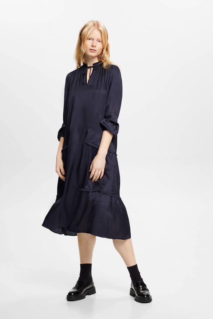 Midikleid mit Drapé-Effekt