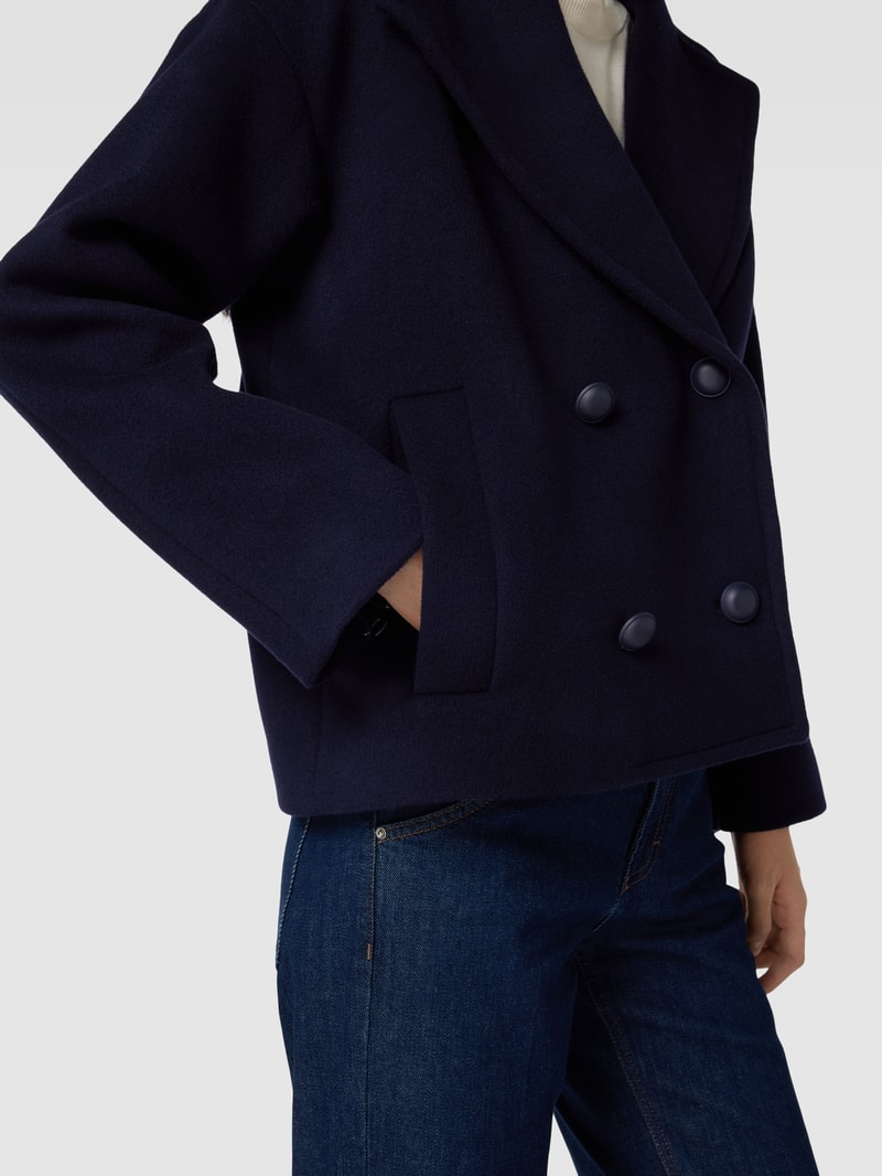 Jacke mit Reverskragen in marineblau