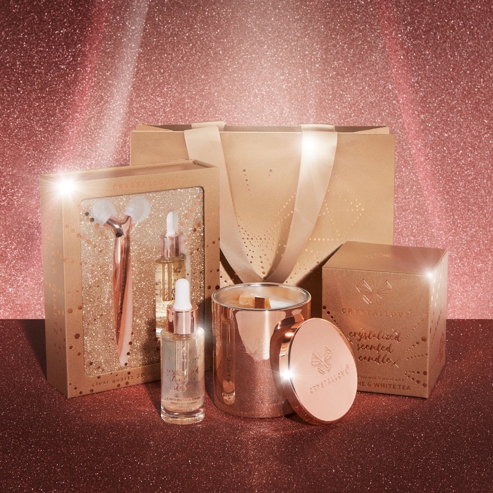 Crystallove Coffret Przezroczysty kwarc 3D lifting i rzeźba