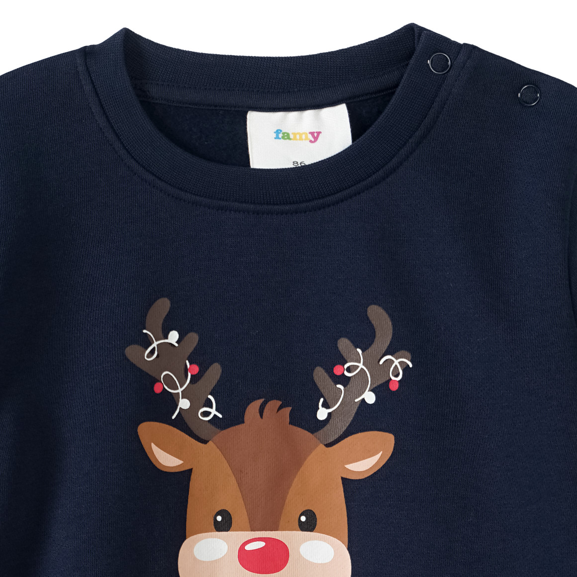 Baby Weihnachtssweatshirt mit Print dunkelblau