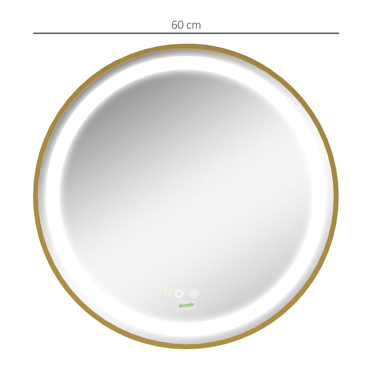 kleankin Badspiegel Wandspiegel mit LED-Leuchte Dimmbarer Badezimmerspiege, IP44