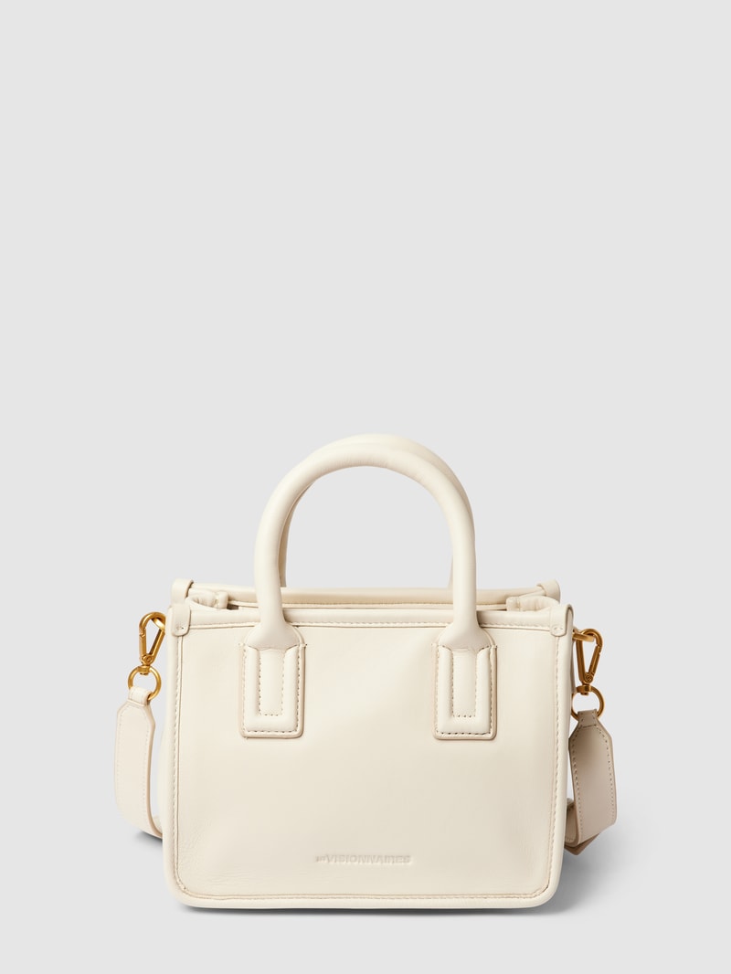 Tote Bag mit Label-Detail Modell 'LENI' in ecru