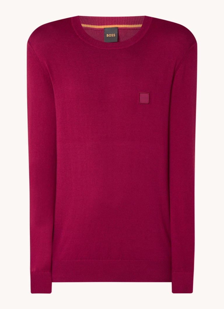 HUGO BOSS Kanovano fine-knit pullover in cashmere blend with logo