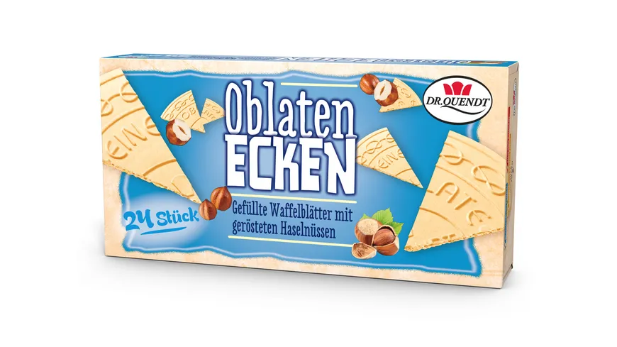 Dr. Quendt Oblatenecken - Gefüllte Waffelblätter mit gerösteten Haselnüssen 72 g