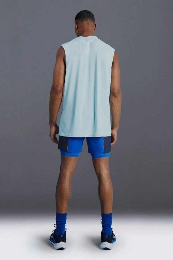 Man Active 2-in-1 Shorts mit Mesh-Einsatz