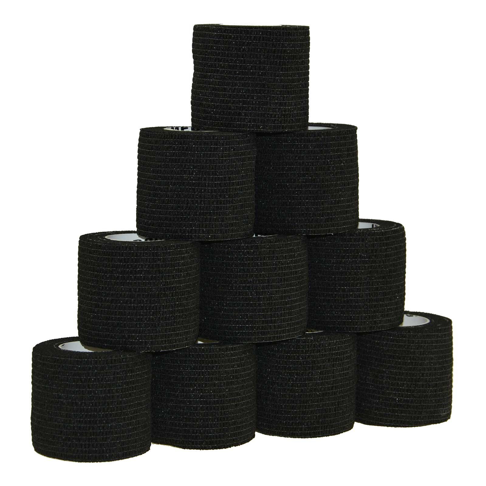 meDDio Pferdebandage 12 Haftbandagen Größe+Farbe wählbar, black velvet