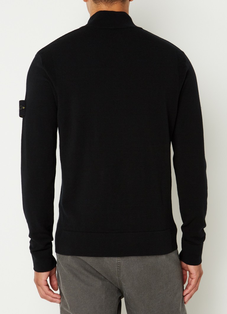 Vestă Stone Island 503A1 Premium din lână tricotată cu logo