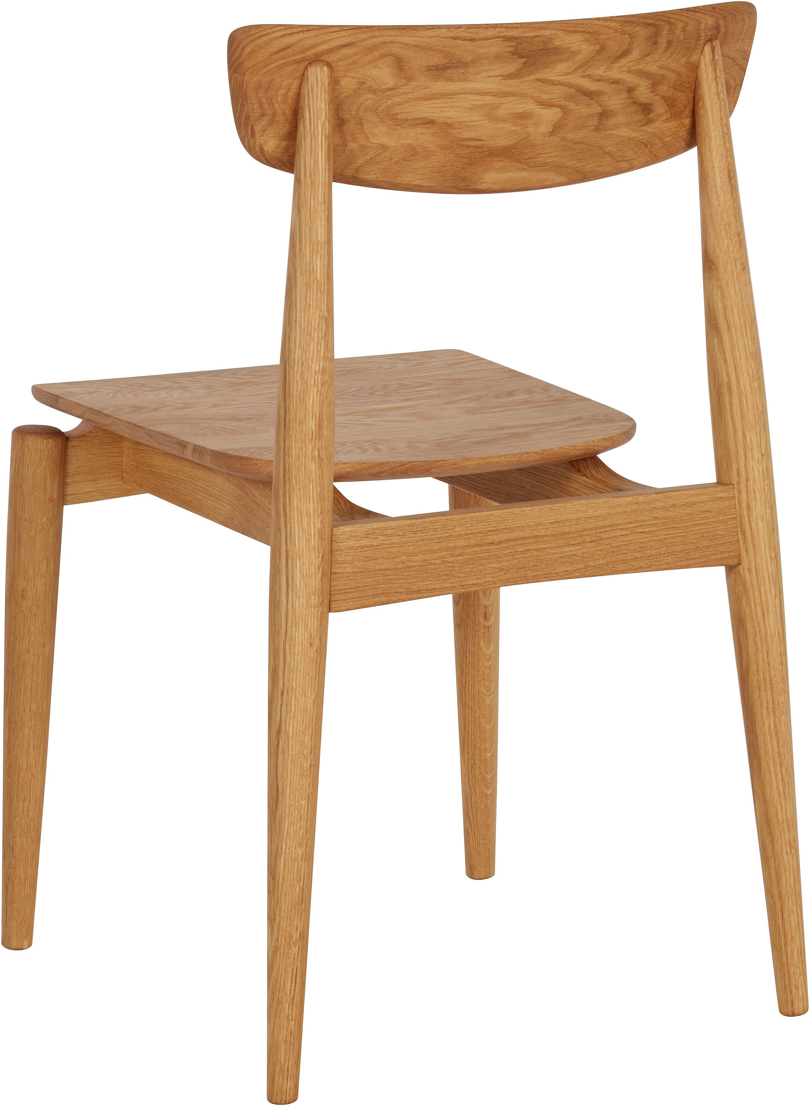 OTTO products 4-Fußstuhl Veikko (Set, 2 St), vegan, mit pflanzlichem Bio Öl behandelt, Massivholz Eiche, stapelbar