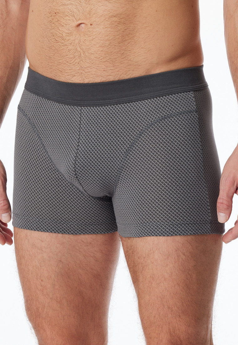 Shorts Organic Cotton gemustert anthrazit - Comfort Fit