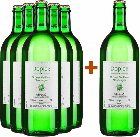 5+1 Paket Grüner Veltliner / Neuburger trocken 1,0L - Weingut Dopler