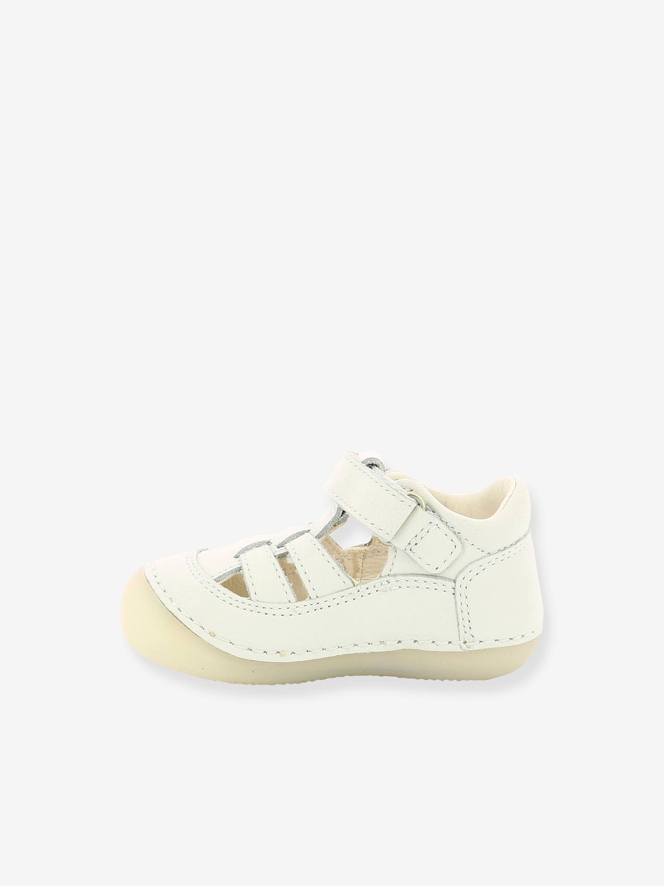 Sandales cuir bébé Sushy Originel Softers KICKERS® blanc