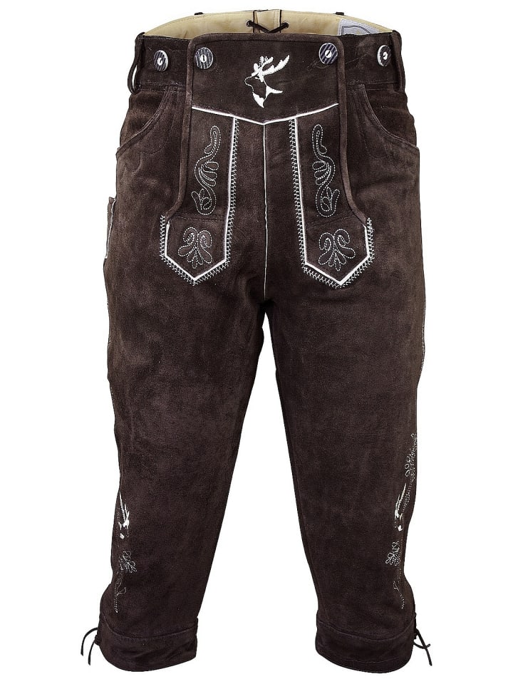 Edelnice Lederhose in dunkelbraun günstig kaufen