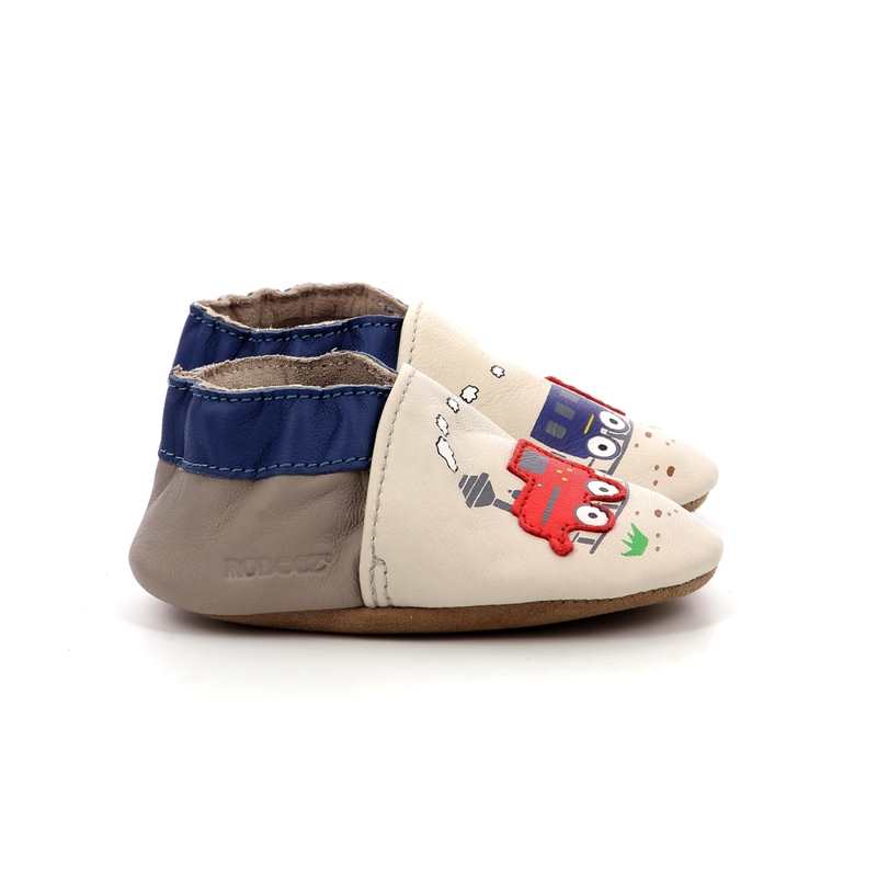 Chaussons cuir tannage vegetal Funny Train