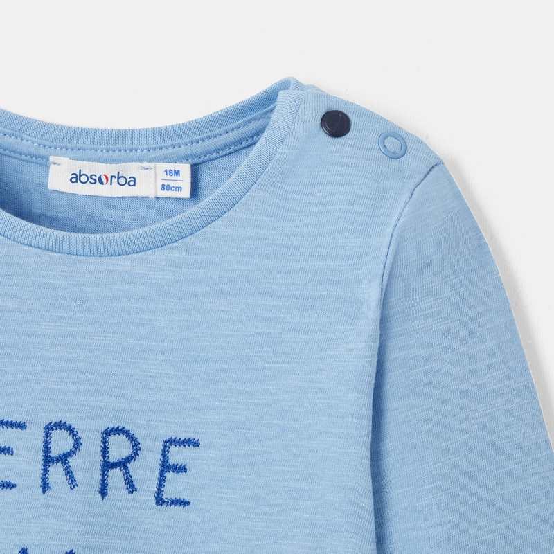 T-shirt à message brodé turquoise bébé garçon Absorba