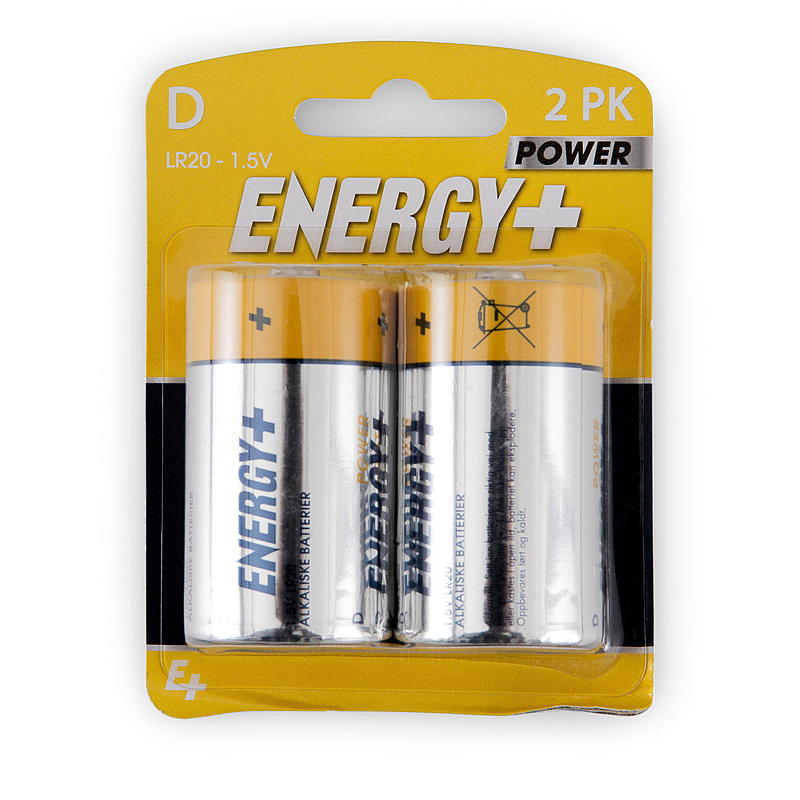 Energy Batteri D 2-pk, Power Energy