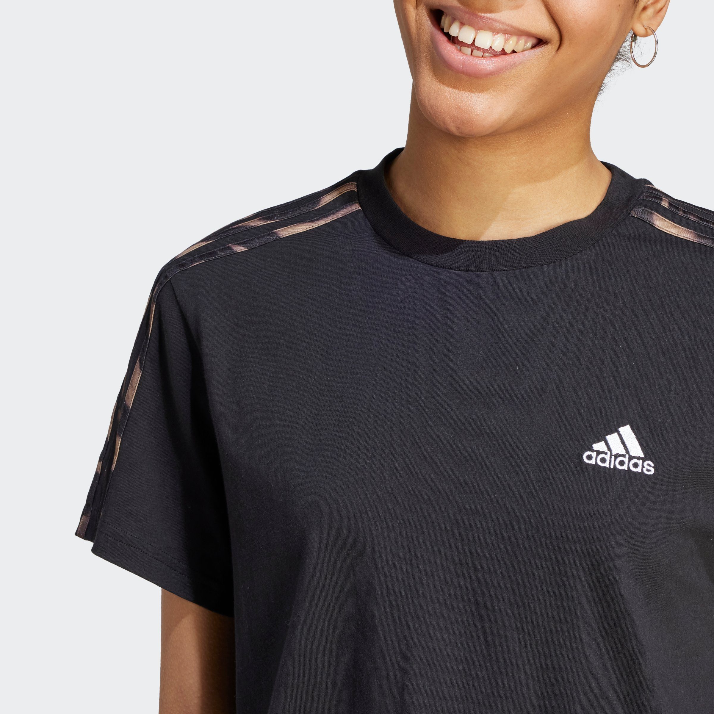 adidas Sportswear T-Shirt VIBRANT PRINT 3STREIFEN COTTON CROPSHIRT