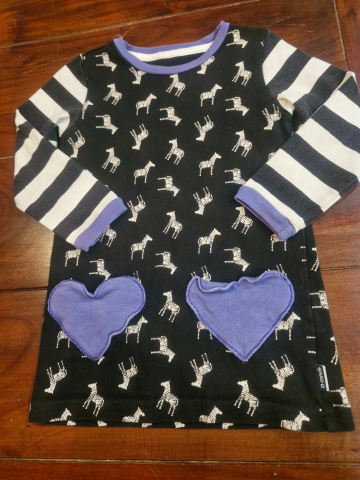 JAKO-O Kleid in Schwarz/ Weiß/ Lila günstig kaufen 92/98