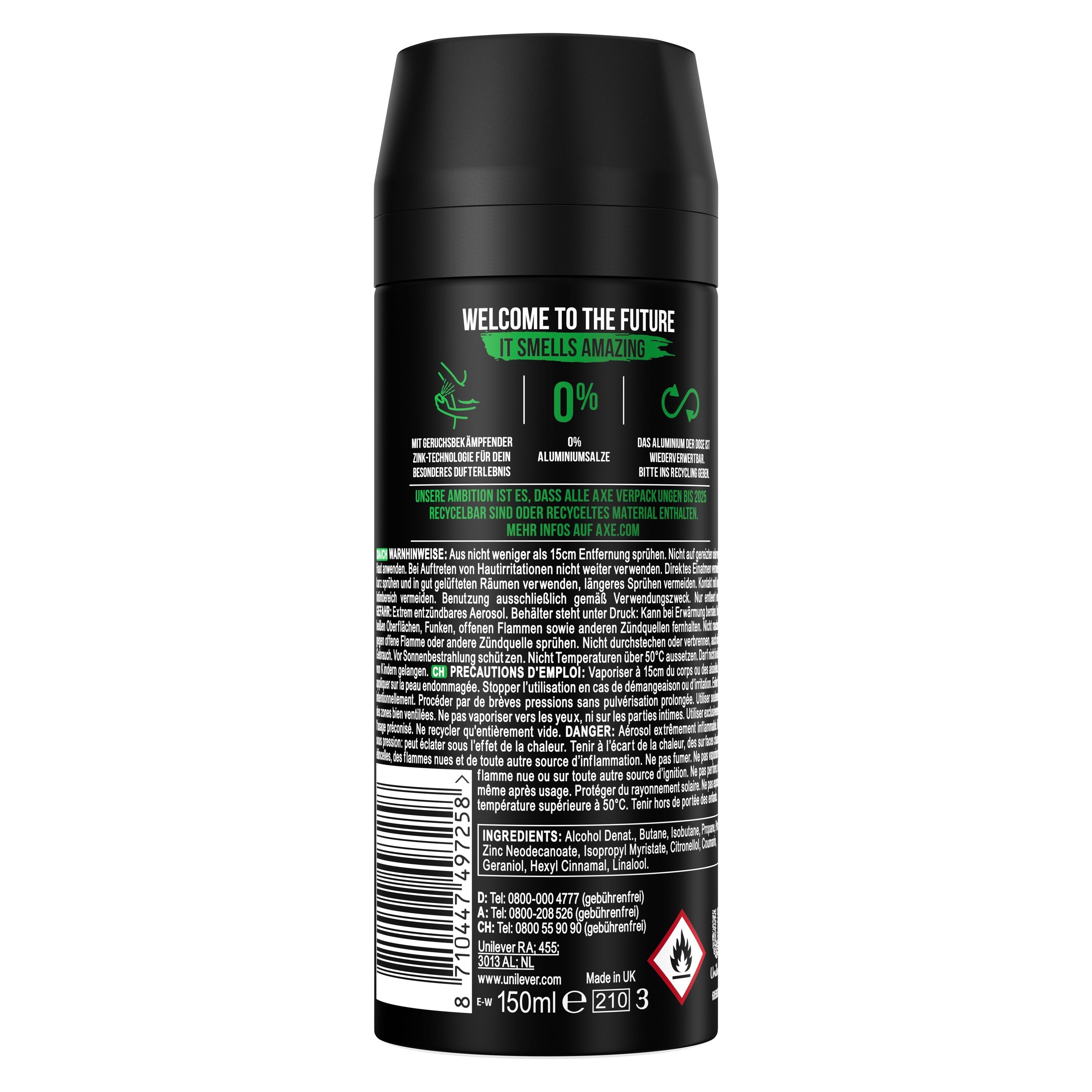 axe Deo-Set Bodyspray Africa 7x 150ml Deospray Deodorant Männerdeo ohne Aluminium
