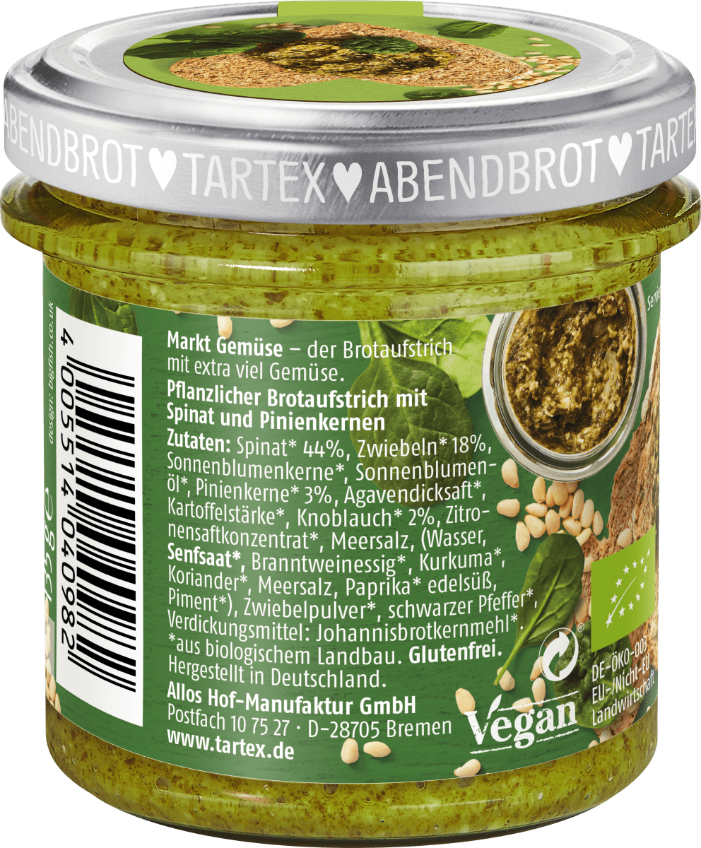 Brotaufstrich, Spinat Pinienkerne, 135 g