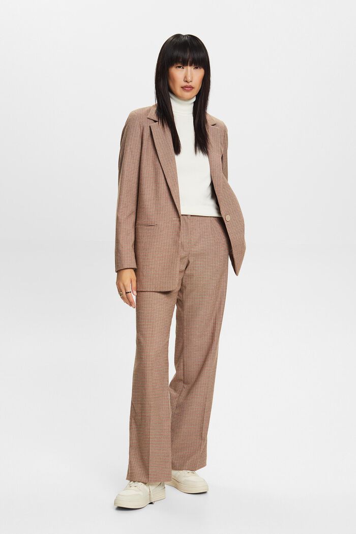 Karierter Blazer mit Einzelknopf