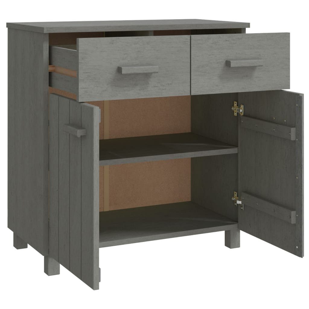 vidaXL Sideboard Sideboard HAMAR Hellgrau 79x40x80 cm Massivholz Kiefer (1 St)