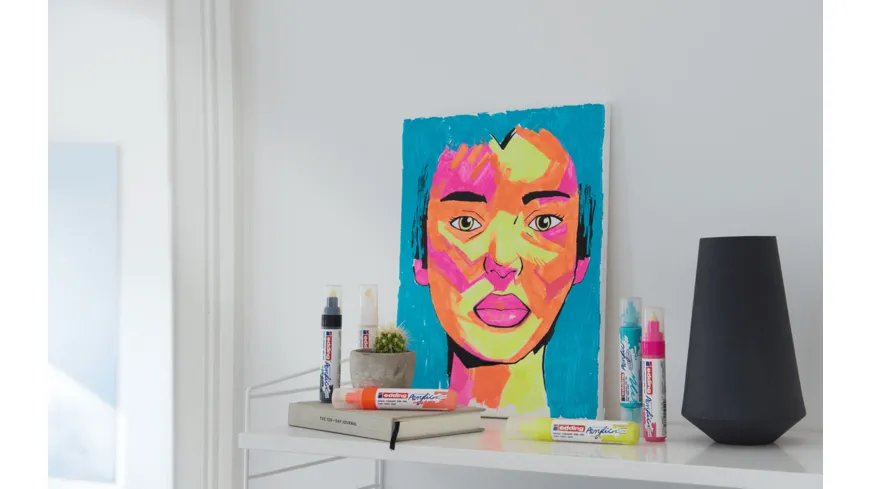edding Acrylmarker 5000 5er-Set breit neon neon