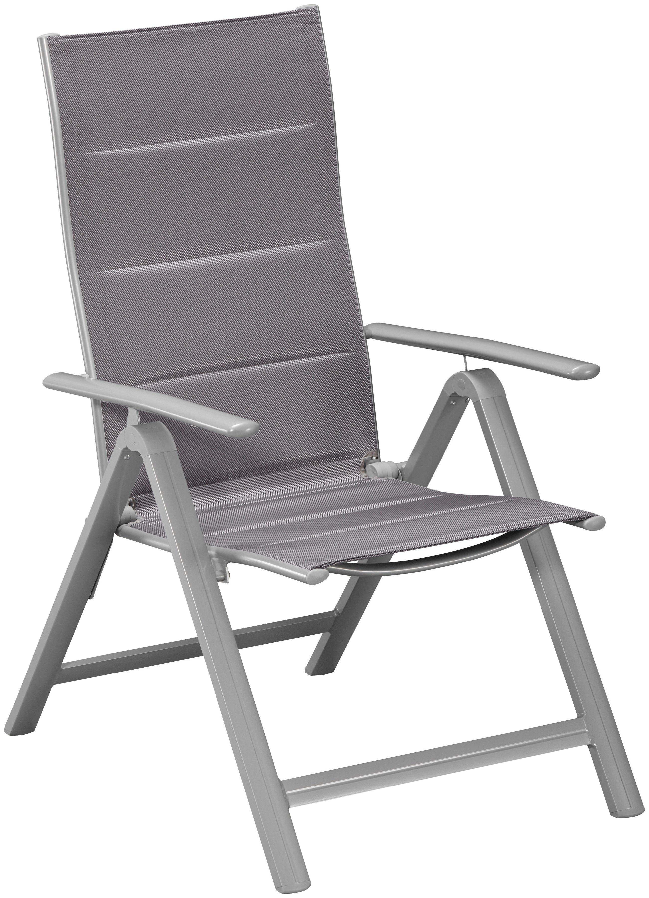 MERXX Gartenstuhl Taviano (Set, 2 St), 2er Set, Alu/Textil, verstellbar, silber
