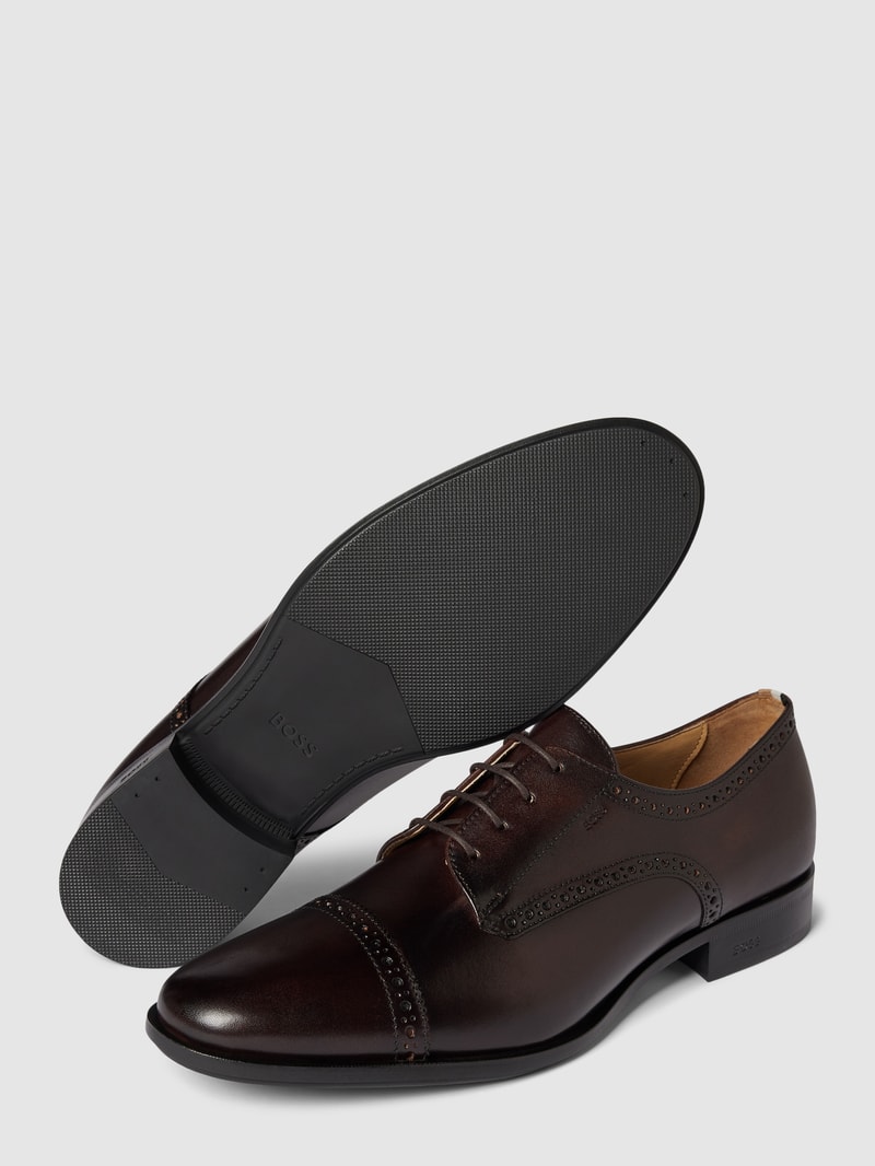 Derby-Schuhe aus Leder Modell 'Colby' in dunkelbraun