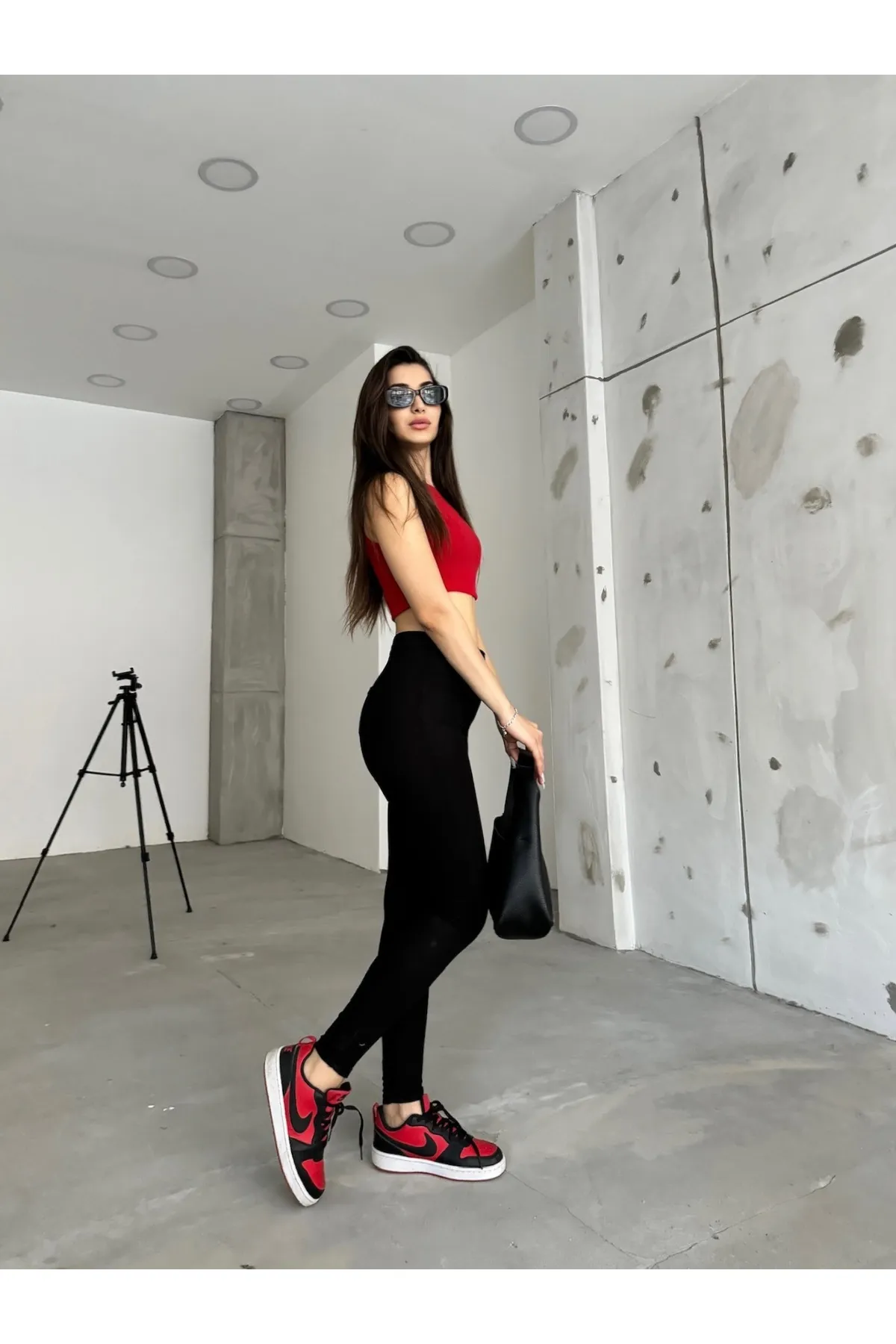 BİKELİFE  Schwarze Lycra-Leggings für Damen