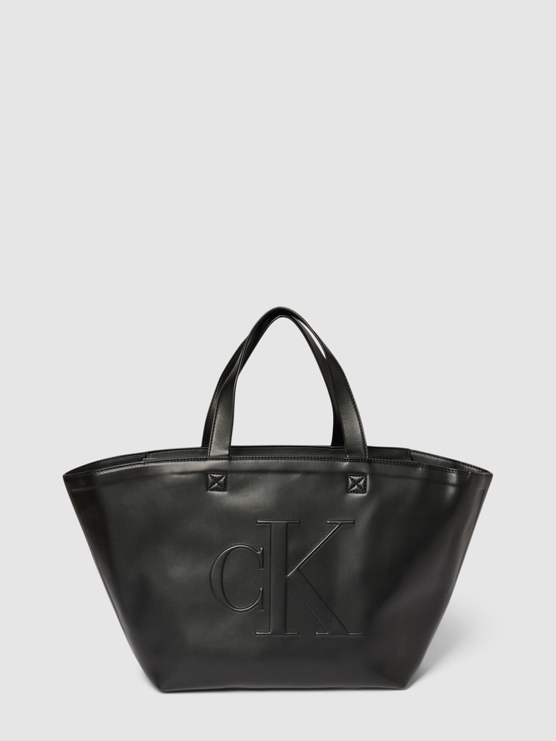 Shopper mit Label-Prägung Modell 'PIPPIN' in schwarz