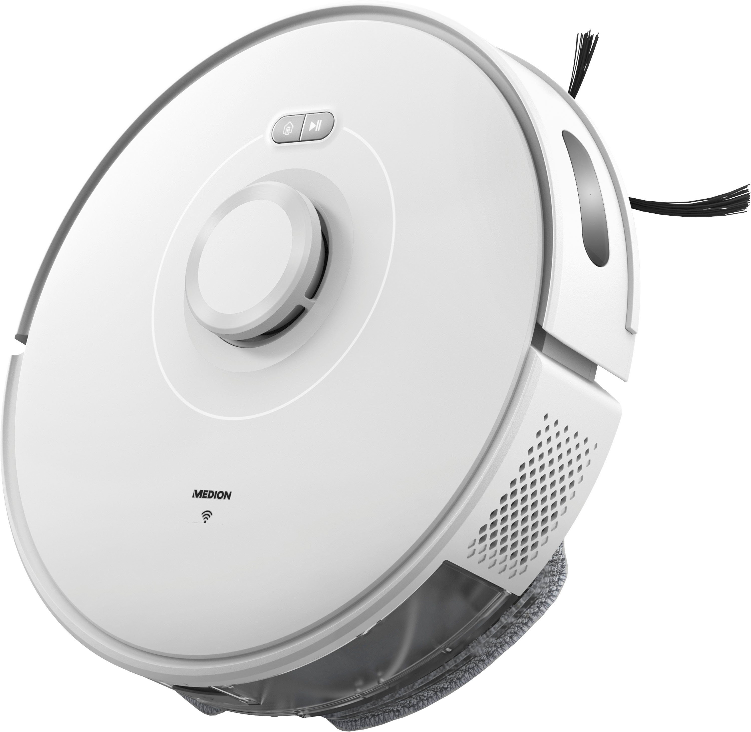 Medion® Saugroboter X10 SW, mit Lasernavigation und Wischfunktion, 20 W, 2.700Pa Saugkraft, 2in1 Roboterstaubsauger, präzise Kartenerstellung