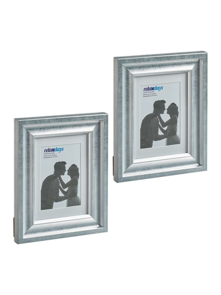 relaxdays 2 x Bilderrahmen in Silber - 13 x 18 cm günstig kaufen onesize