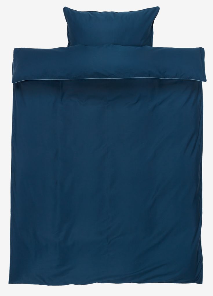 Parure de lit en satin SANNA, doré, SANNA, 140 x 200 cm, bleu marine