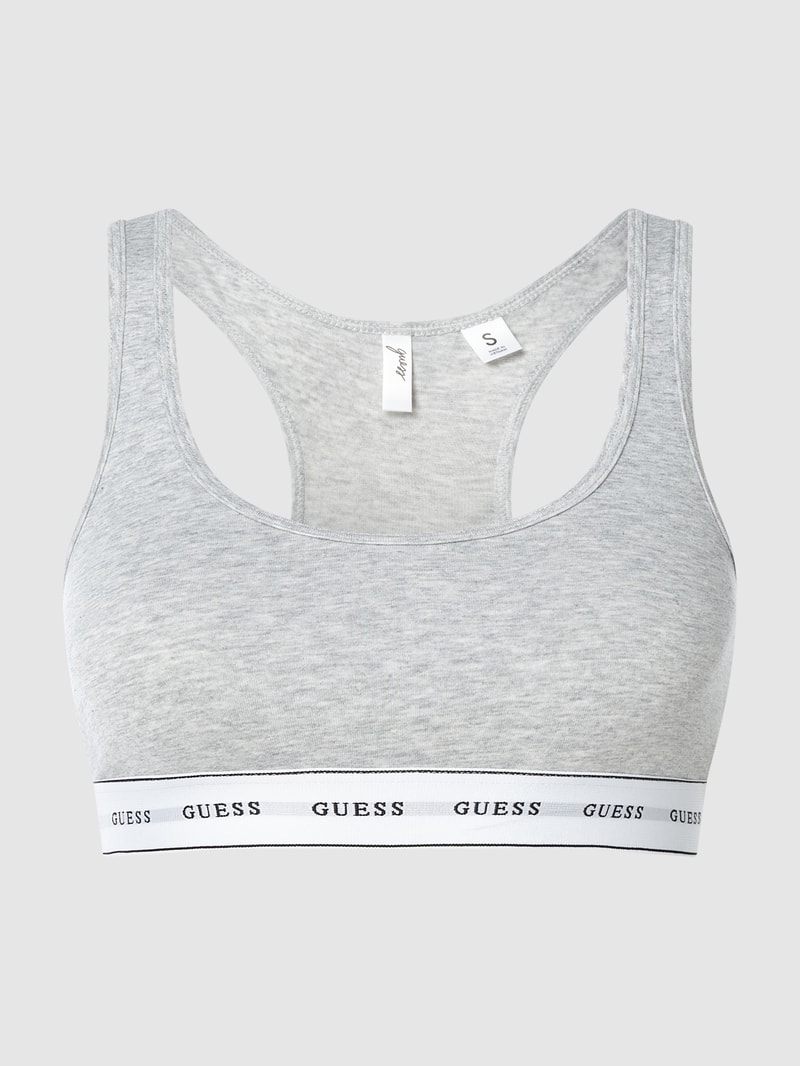Bustier mit Logo-Bund in mittelgrau meliert