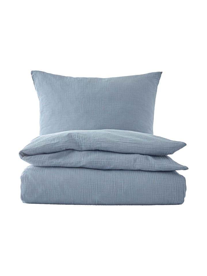 Hessnatur Bettwäsche Musselin in helles jeansblau günstig kaufen