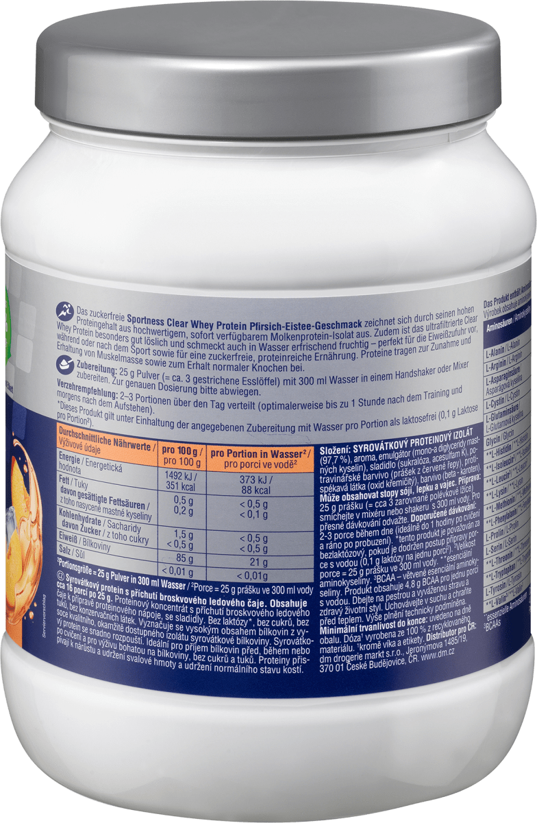 Proteinpulver, Clear Whey Protein, Pfirsich Eistee Geschmack, 400 g