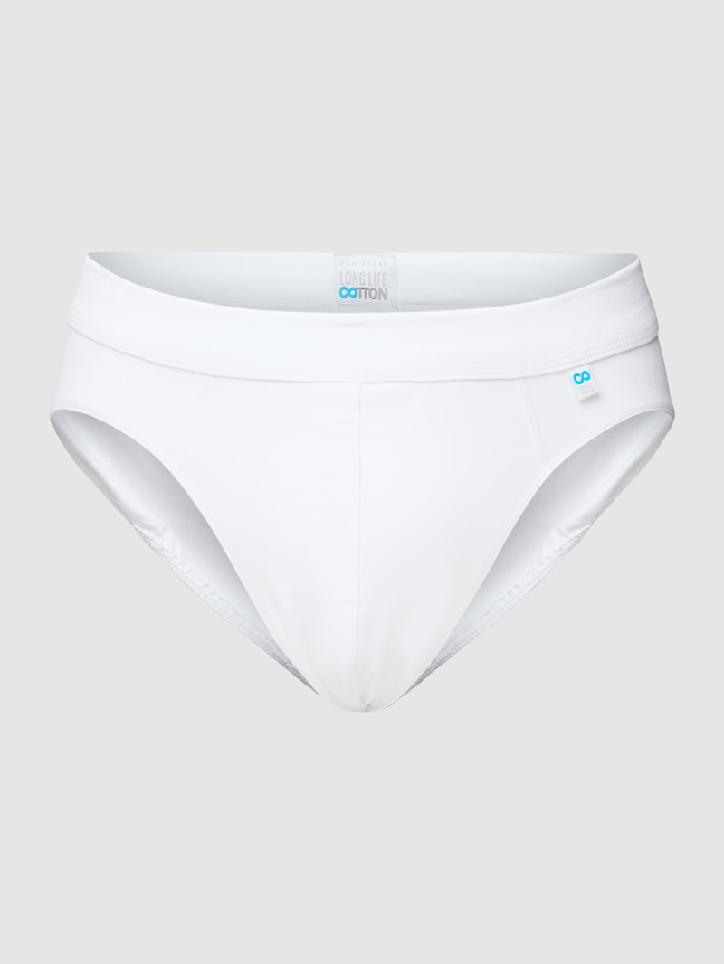 Slip mit Teilungsnähten Modell 'Long Life Cotton Export' in weiß