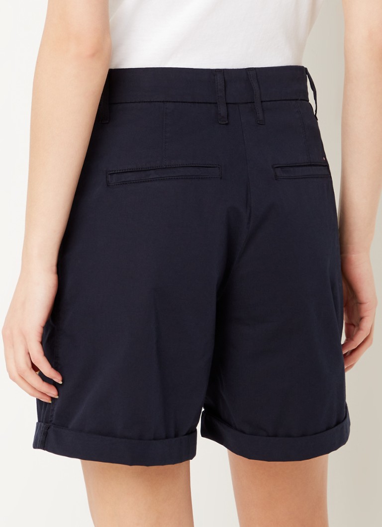 Tommy Hilfiger kratke hlače visokog struka širokog kroja od mješavine liocela s bočnim džepovima