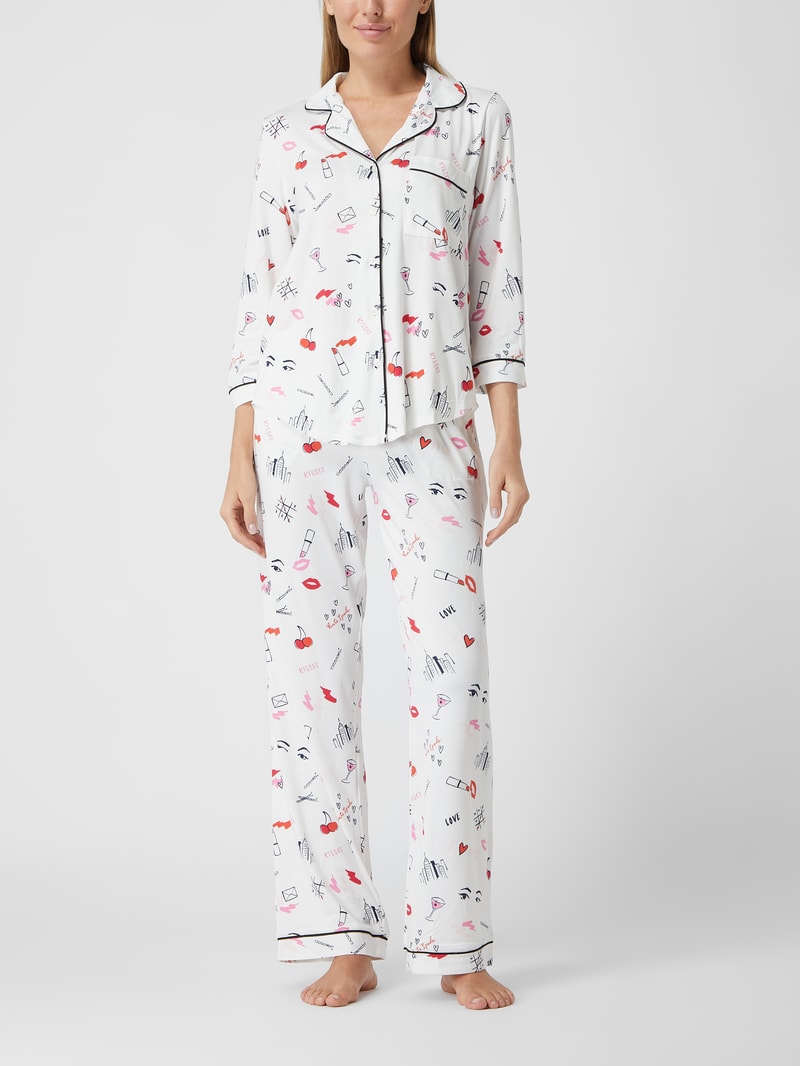 Pyjama mit Stretch-Anteil in offwhite