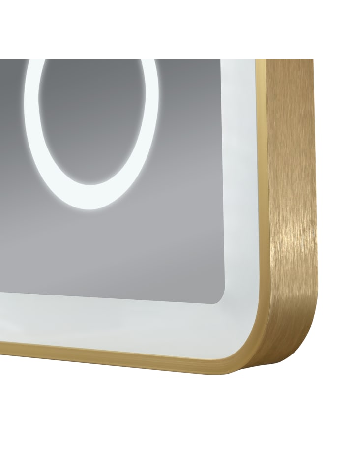 pro.tec LED-Badezimmerspiegel Pescara in Gold (H)80cm (B)60cm günstig kaufen onesize