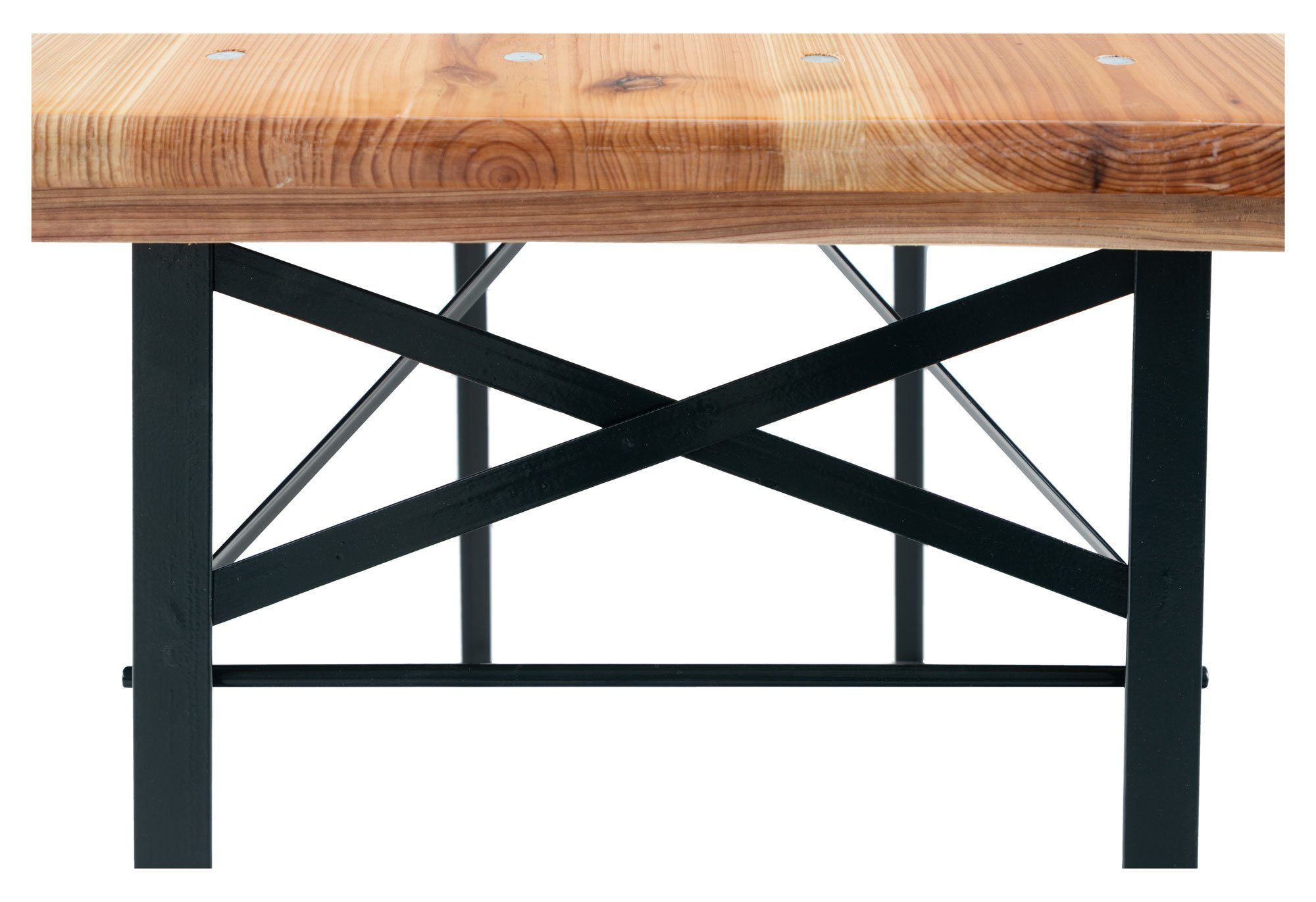 Stagecaptain Bierzeltgarnitur Hirschgarten BB-117 Sitzgarnitur 117 cm Länge, (Stehtisch Holz, 6-tlg., 4 x Bank, 2 x Tisch), Sitzmöbelset für Balkon Outdoor & Indoor, klappbar