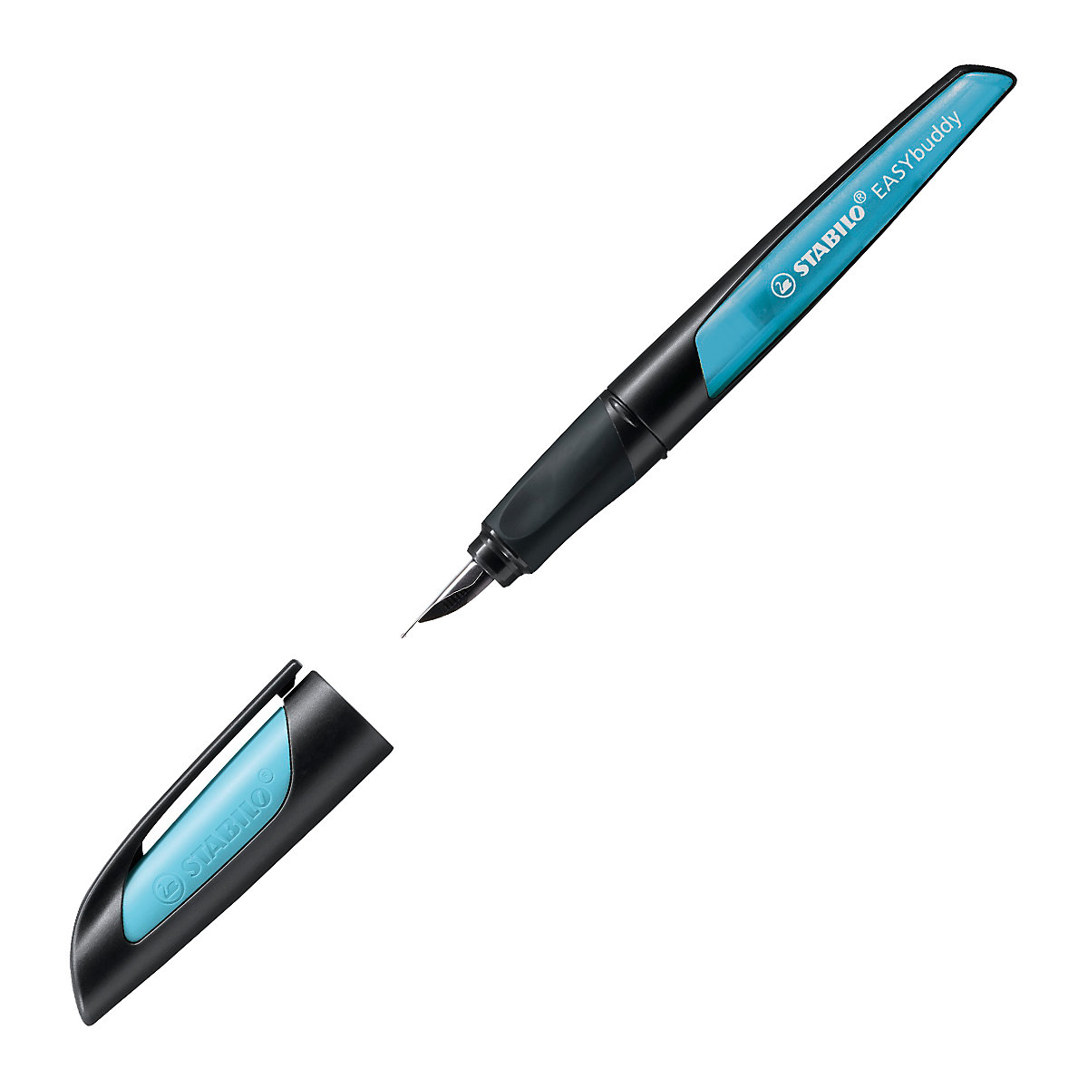 Schulfüller EASYbuddy M-Feder schwarz/hellblau, inkl. Patrone