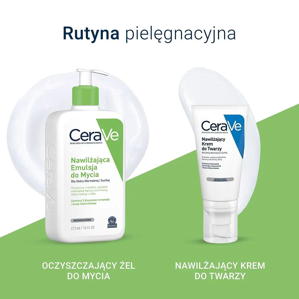 CeraVe drėkinamoji valomoji emulsija sausai ir normaliai odai, 473 ml