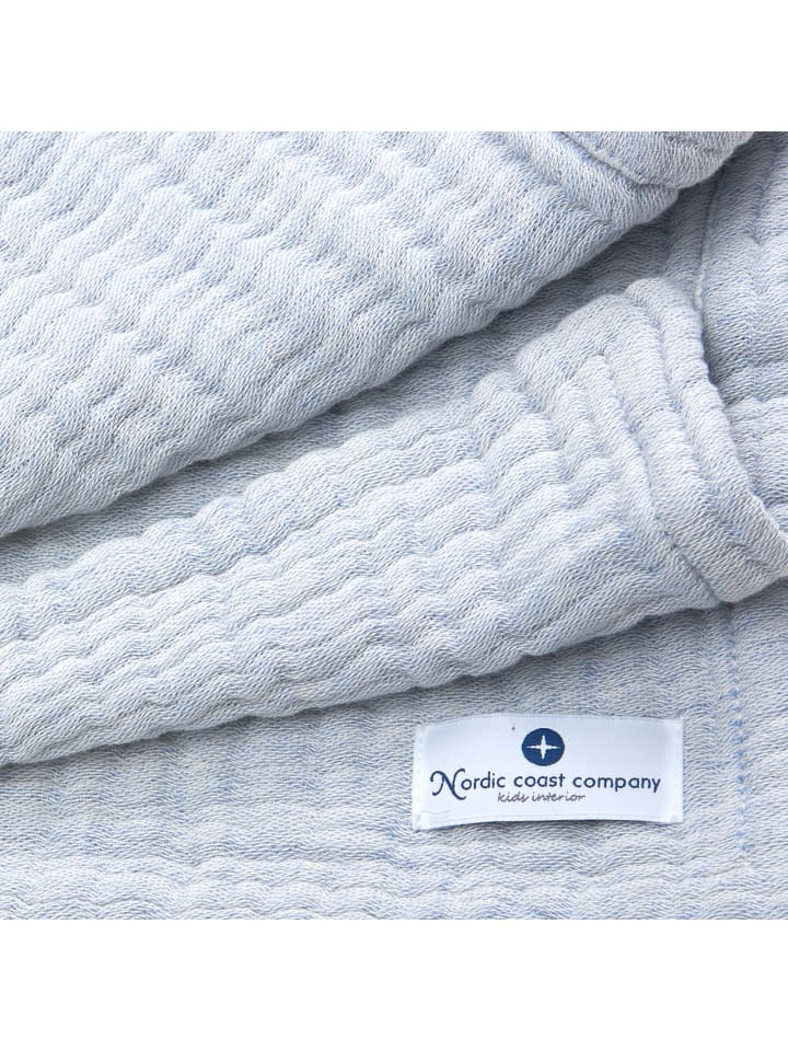 nordic coast company  Babydecke 4 in 1 groß in Hellblau - 90 x 120 cm  günstig kaufen 90 x 120 cm